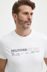 Tommy Hilfiger pamut póló fehér, férfi, nyomott mintás - bézs XXL