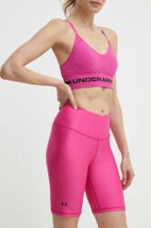 Under Armour edzős rövidnadrág női, sima, magas derekú - rózsaszín L