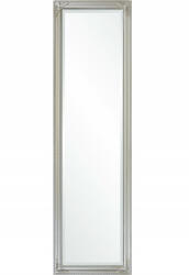 Art-Pol Klasszikus stílusú élcsiszolt keskeny fali tükör dúsan faragott ezüst blondel keretben 36, 5x127x2, 5cm (106117)