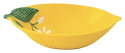 Easy Life Sárga citrom formájú porcelán tálka - 22x16cm - Fleurs et Citrons