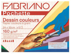 Fedrigoni Pochette Dessin Couleur színes rajzpapír csomag, 160 g - 24x32 cm, 12 lap