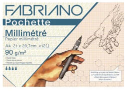 Fedrigoni Pochette milliméter papír csomag, 90 g, 12 lap, A4