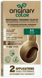Originary Color Professzionális hajszínező készlet keratinnal és növényi olajokkal - KÜLÖNBÖZŐ ÁRNYALATOK - Originary Color Szín: Világos szőke 8/0