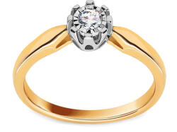 Lacey arany kétszínű eljegyzési gyűrű gyémánttal 0, 070 ct KU982