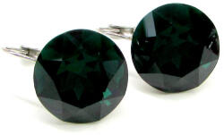 HELÉNA kapcsos fülbevaló (18 mm-es dark emerald) (2024041101)