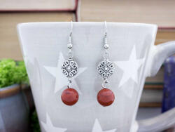 R. M. ékszer Keleti báj barna jáspis lógós fülbevaló (11053)