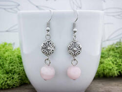 R. M. ékszer Keleti báj rózsakvarc lógós fülbevaló (10138)
