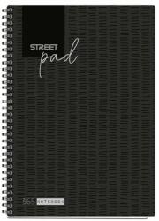 STREET Spirálfüzet STREET Pad A/4 kockás 100 lapos fekete (67134)