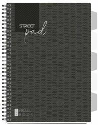 STREET Spirálfüzet STREET Pad regiszteres A/4 vonalas 100 lapos fekete (67129)
