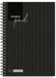 STREET Spirálfüzet STREET Pad A/5 kockás 100 lapos fekete (67136)