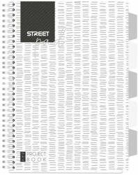 STREET Spirálfüzet STREET Pad regiszteres A/4 kockás 100 lapos fehér (67121)