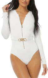 Michael Kors Costum de baie Zip Front Long Sleev MM1N675 100 white (MM1N675 100 white) Costum de baie dama