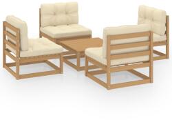 vidaXL Set mobilier de grădină cu perne, 5 piese, lemn masiv de pin (3076317) - comfy