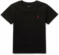 Ralph Lauren gyerek pamut póló fekete, sima - fekete 104