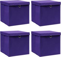vidaXL Cutii depozitare cu capace, 4 buc. , violet, 32x32x32 cm, textil (288354)