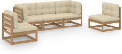 vidaXL Set mobilier de grădină cu perne, 5 piese, lemn masiv pin (3076442) - comfy