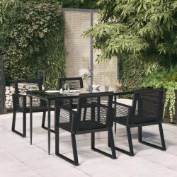 vidaXL Set mobilier de grădină, 5 piese, negru, ratan PVC (3156548) - comfy