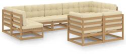 vidaXL Set mobilier grădină&perne 9 piese maro miere lemn masiv pin (3077257)