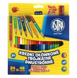 Astra Színes ceruza ASTRA duo ajándék hegyezővel 24 színű (312116004) - robbitairodaszer