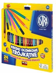 Astra Színes ceruza ASTRA háromszög 24 színű ajándék hegyezővel (312110003) - robbitairodaszer