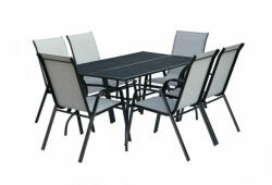 ROJAPLAST ZWMT-83 SET fém kerti asztal, fekete, 6 db székkel (609-9-_1012C) - plazaweb