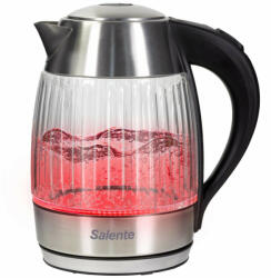 Salente StripeGlass, ceainic electric de 1, 8 l, din oțel inoxidabil / sticlă, iluminare din spate roșie (STRIPEGLASS-RD) Fierbator