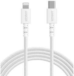 Anker Cablu de date Anker PowerLine Select+ USB-C - Lightning, Apple MFi, 0.9m, Alb (A8617G21)