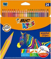 BIC Színes ceruza készlet, BIC KIDS Evolution Stripes, 24 különböző szín (BC950525)