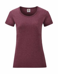Fruit of the Loom Női csapott ujjú póló Fruit of the Loom Ladies' Valueweight T M (12), Heather Burgundi vörös