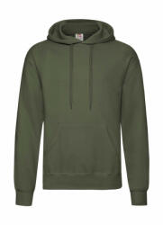 Fruit of the Loom Férfi kapucnis hosszú ujjú pulóver Fruit of the Loom Classic Hooded Sweat 3XL, Oliva zöld