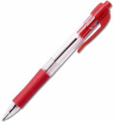 BLUERING Pix cu bilă 0, 7mm, buton, mâner de cauciuc, corp roșu transparent, bluering® r2, culoare de scris roșu (JJ20248)