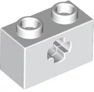 LEGO® 32064c1 - LEGO fehér technic kocka 1 x 2 méretű, X-lyukkal (32064c1)