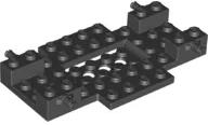 LEGO® 65202c11 - LEGO fekete jármű alváz 6 x 10 x 1 méretű, 2 x 4 méretű süllyesztett középrésszel 2 lyukkal, abroncstartókkal, sima alj (65202c11)