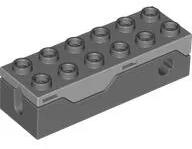 LEGO® 49743c01c85 - LEGO sötétszürke rugós kilövő, 2 x 6 méretű, világosszürke felső résszel (49743c01c85)