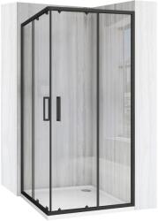 Rea City cabină de duș 77.5x77.5 cm pătrat negru mat/sticlă transparentă REA-K6448