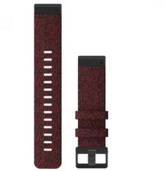 Garmin Fenix 6S óraszíj 22mm piros nylon fekete csat (QuickFit) (010-12863-06)