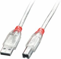 Lindy 41755 USB-A apa - USB-B apa kábel - Átlátszó (5m) (41755)