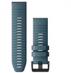 Garmin Fenix 6X óraszíj 26 mm tópart kék szilikon fekete csat (QuickFit) (010-12864-03)