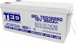 TED Electric Acumulator 12V GEL Deep Cycle Solar, Dimensiuni 520 x 268 x 220 mm, Baterie 12V 260Ah M8, TED Electric TED003539 (BA088179)