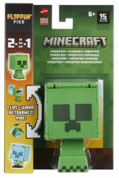 Mattel Minecraft: Flippin Figs figurină transformabilă - Creeper și creeper electronic(Charged Creeper) (HTL46)
