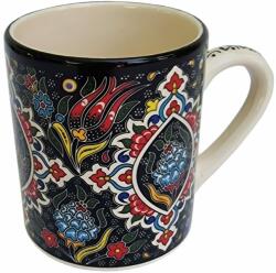 EHA Cana ceramica handmade, 300 ml, 8 x 10 cm, 220 gr, EHA - Multicolor/Negru (10976)