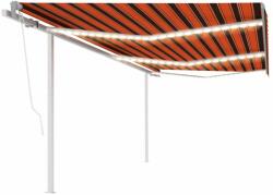 vidaXL narancssárga-barna szélérzékelős és LED-es napellenző 6 x 3, 5 m (3070095) - vidaxl