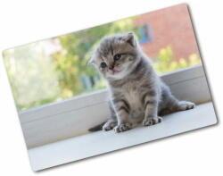Wallmuralia. hu Üveg vágódeszka Kis macska az ablakban 2x40x52 cm
