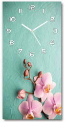 Wallmuralia. hu Négyszögletes fali üvegóra Rózsaszín orchidea 30x60 cm fehér