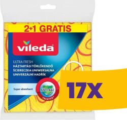 Vileda Ultra Fresh antibakteriális törlőkendő 3 db-os (Karton - 17 csomag) (KF2535U)