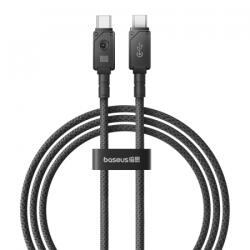 Baseus Unbreakable USB-C to USB-C adatkábel, töltőkábel, fekete (100W, 5A, fonott 2m, P10355800111-01)