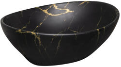 Kerra KR-707 fekete-arany kerámia design mosdó márvány mintával (LEKR707-MARBLE-BL-G)