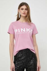 Pinko tricou din bumbac femei, culoarea roz PPYH-TSD058_42X