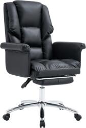 TEMPO KONDELA Irodai szék lábtartóval, fekete ekobőr, RODIK