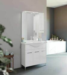 Savinidue Smart 85cm-es három ajtós fürdőszobaszekrény + mosdó - sprintbutor - 106 351 Ft